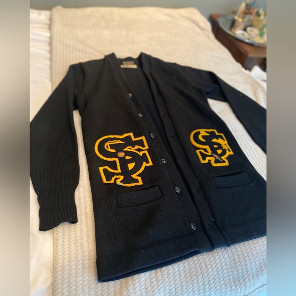 Rare 50’s Vintage Californian Official Award Cardigan 100% Virgin Wool SF - Picture 4 of 9